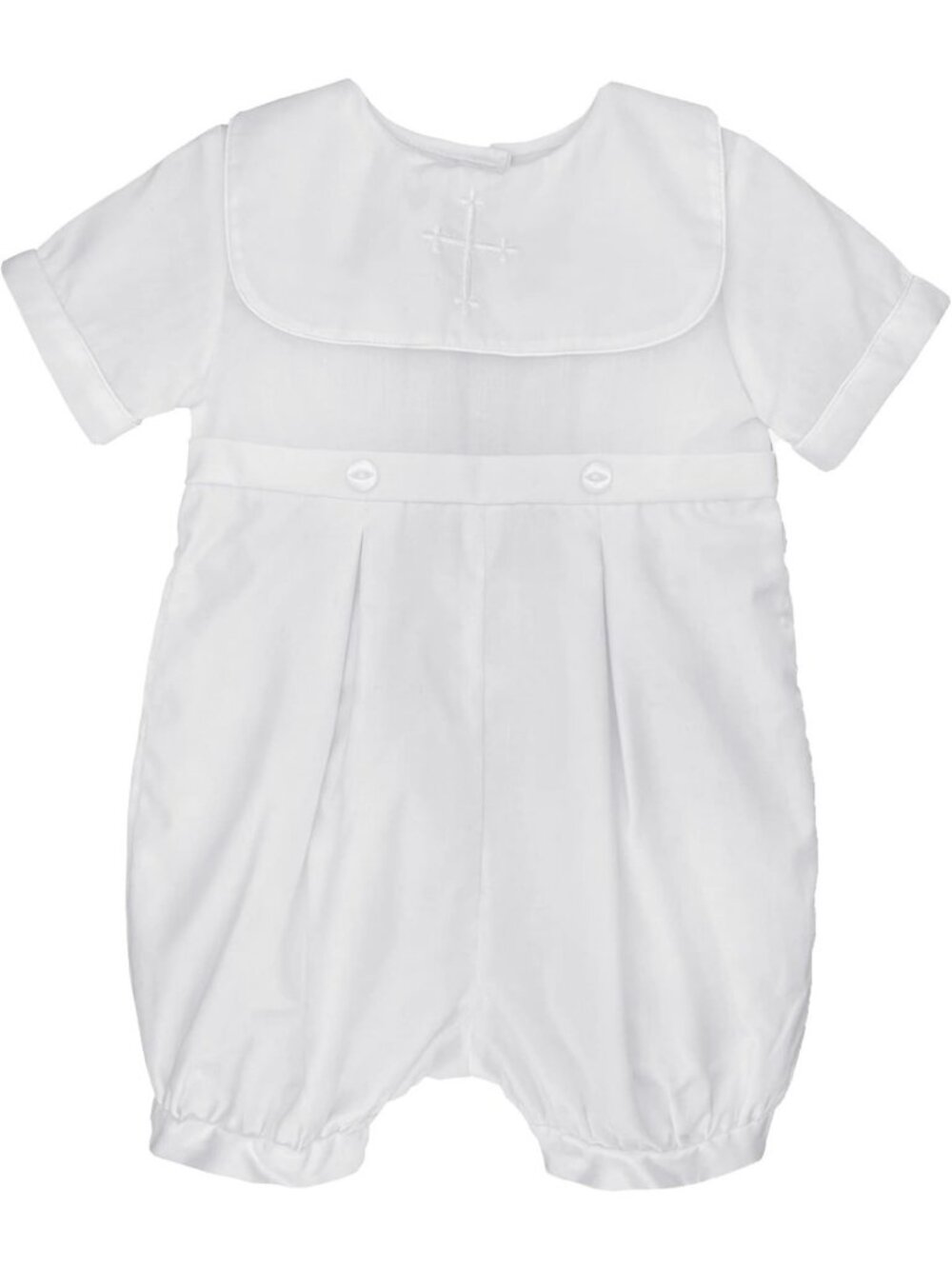 Hand-Embroidered Baby Boys' Cross Christening Romper - Perfect for Baptism